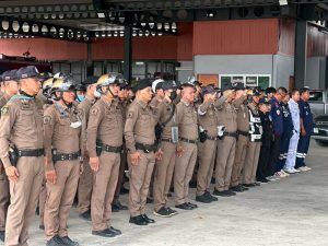 “ปล่อยแถวอำนวยความสะดวกการจราจร และรักษาความปลอดภัย เทศกาลสงกรานต์ 2568